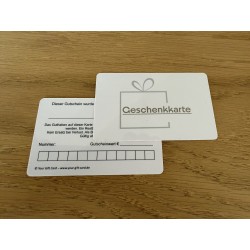 Geschenkkarten individuell PVC - weiß