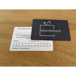 Geschenkkarten individuell PVC - schwarz